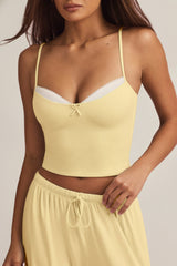 Modal Camisole Pyjama Top in Pastel Yellow