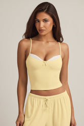 Modal Camisole Pyjama Top in Pastel Yellow