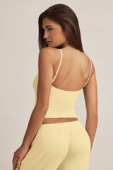 Modal Camisole Pyjama Top in Pastel Yellow