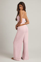Modal Mid-Rise Pyjama Trousers in Baby Pink