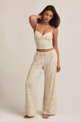 Modal Mid-Rise Pyjama Trousers in Lemon Print