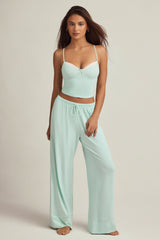 Modal Mid-Rise Pyjama Trousers in Mint