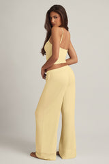 Modal Mid-Rise Pyjama Trousers in Pastel Yellow