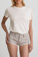 Low-Rise Hot Pants in Ecru