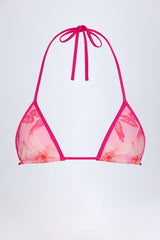 Triangle Bikini Top in Pink Orchid Print