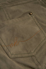 Lace-Up Mid-Rise Shorts in Dark Khaki