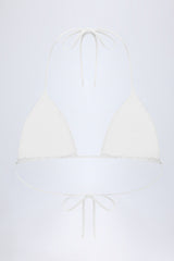 Broderie Anglaise Triangle Bikini Top in White