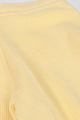 Ribbed Knit Wide-Leg Joggers in Lemon