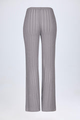 Mid-Rise Flared Trousers in Silver