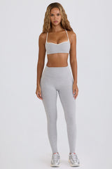 Soft Active Mid-Rise Leggings in Grey Marl
