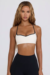 Soft Active Sweetheart-Neck Sports Bra in White