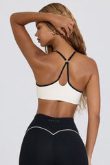 Soft Active Sweetheart-Neck Sports Bra in White