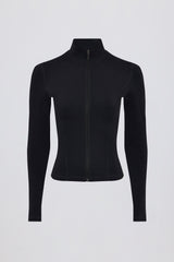 Soft Active Zip-Up Jacket in Black