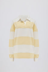 Striped Oversized Long-Sleeve T-Shirt in Lemon