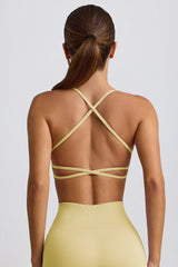 Super Sculpt Seamless Backless Sports Bra in Butter Yellow