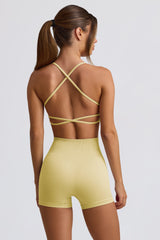 Super Sculpt Seamless Backless Sports Bra in Butter Yellow