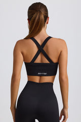 Super Sculpt Seamless Crossback Sports Bra in Black