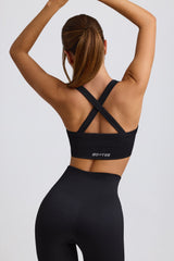 Super Sculpt Seamless Crossback Sports Bra in Black