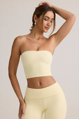 Modal Strapless Crop Top in Buttercream Yellow
