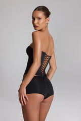Slinky Jersey Low-Rise Hot Pants in Black
