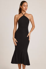 Modal Halterneck Midaxi Dress in Black