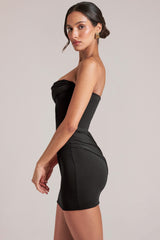 Bandeau Bodycon Mini Dress in Black