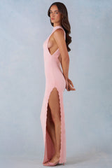 Modal Halterneck Maxi Dress in Blush Pink