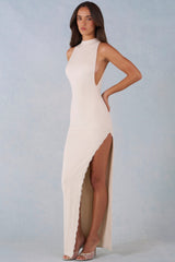Modal Halterneck Maxi Dress in Ivory