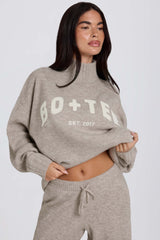 Soft Knit Oversized Jumper in Beige