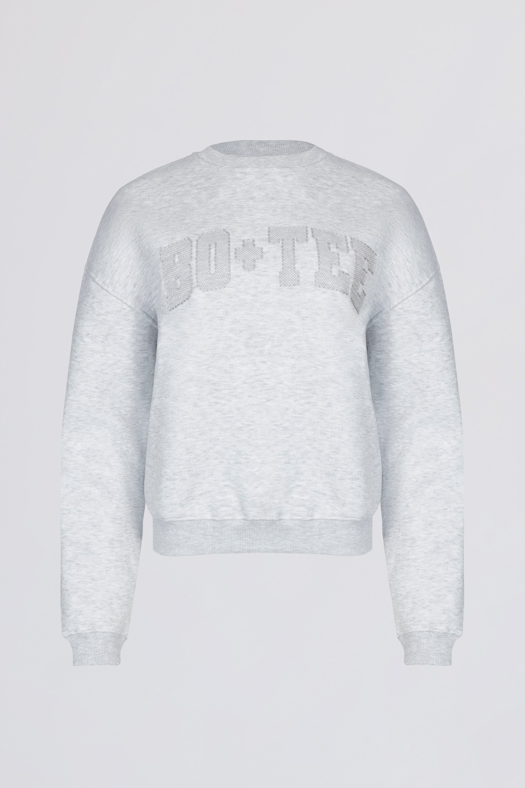 Oversized Crew-Neck Jumper in Grey Marl