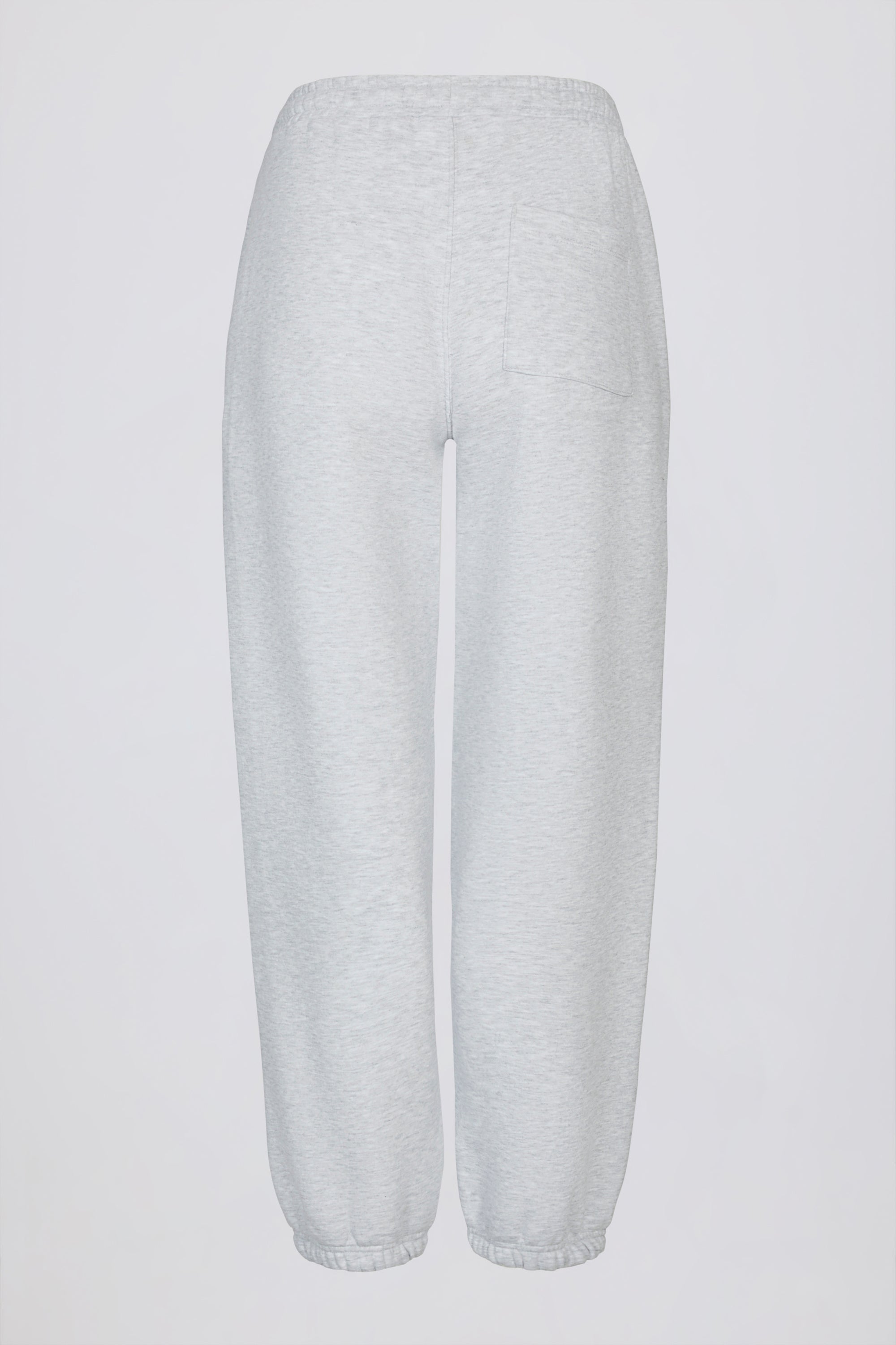 Brushed Cotton Jersey Mid-Rise Relaxed Joggers in Grey Marl