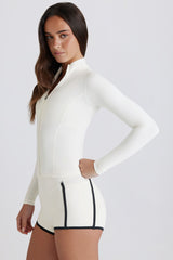 Soft Active Zip-Up Jacket in Ivory