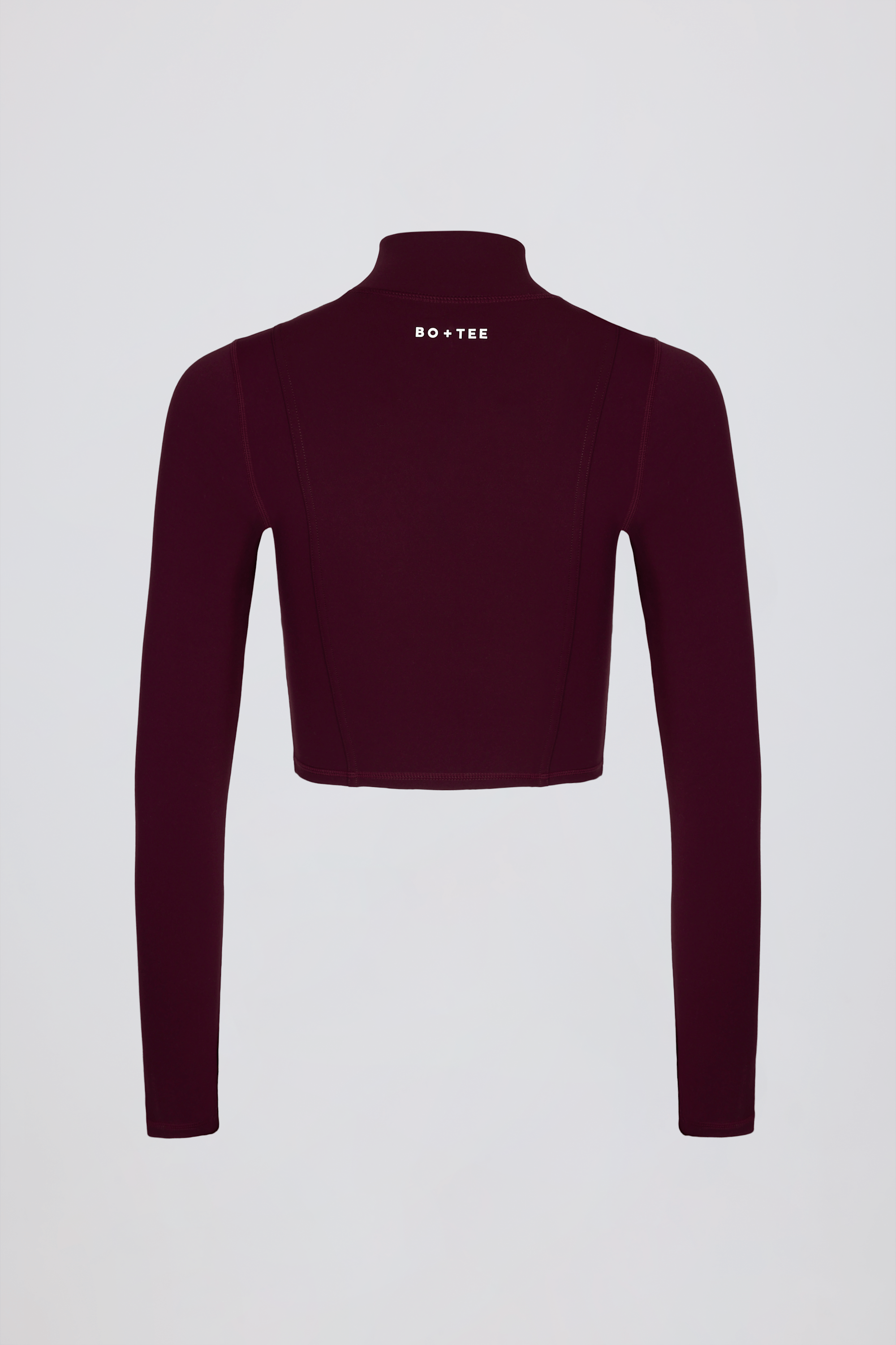 Soft Active Zip-Up Cropped Jacket in Burgundy