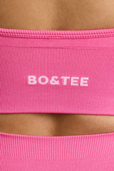 Define Luxe V-Neck Sports Bra in Hot Pink