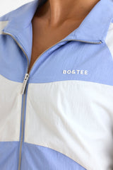 Water-Repellent Colourblock Track Jacket in Lavender Blue