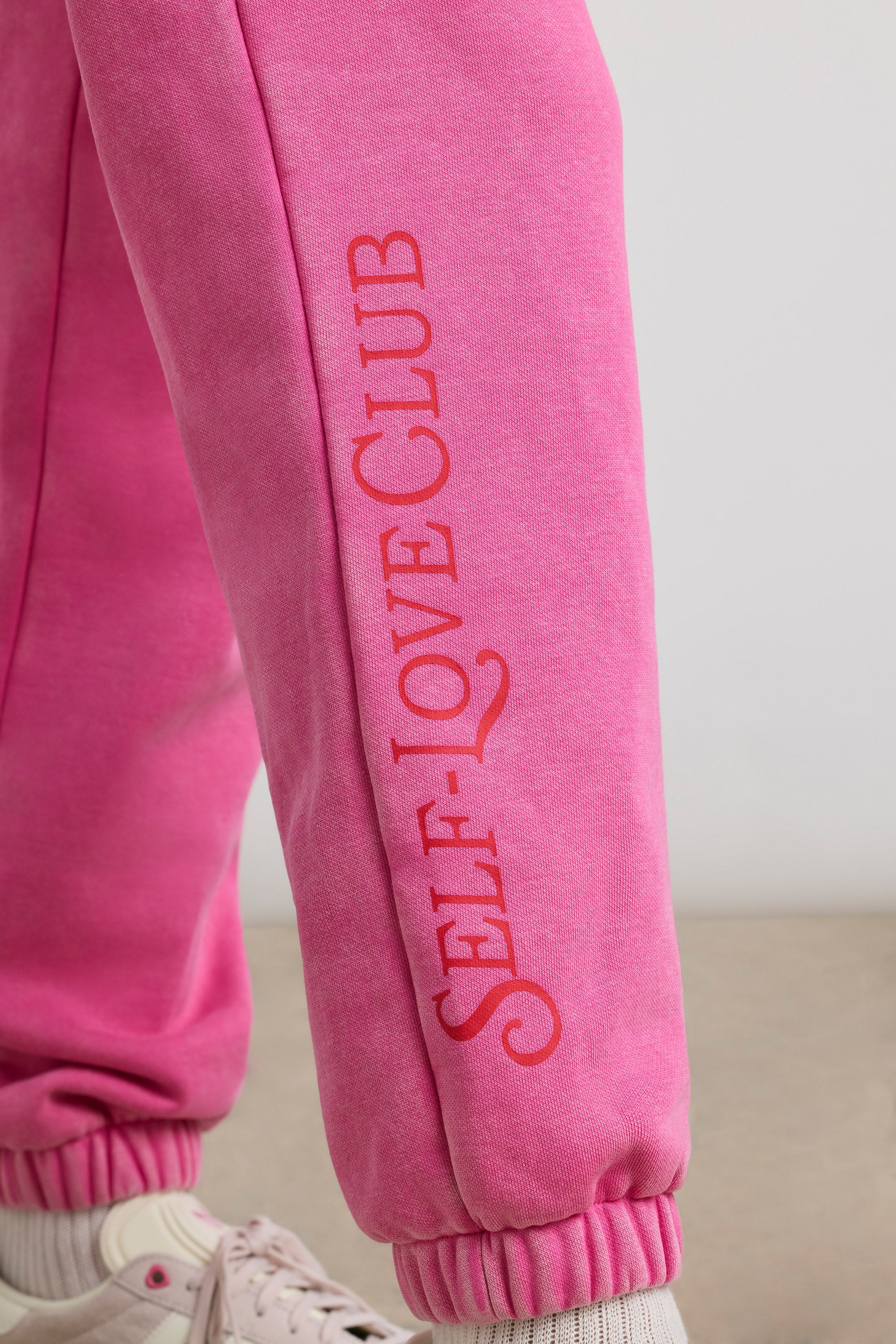 Brushed Jersey Oversized Joggers in Hot Pink