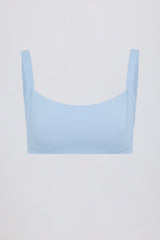 Soft Active Seam-Detail Sports Bra in Sky