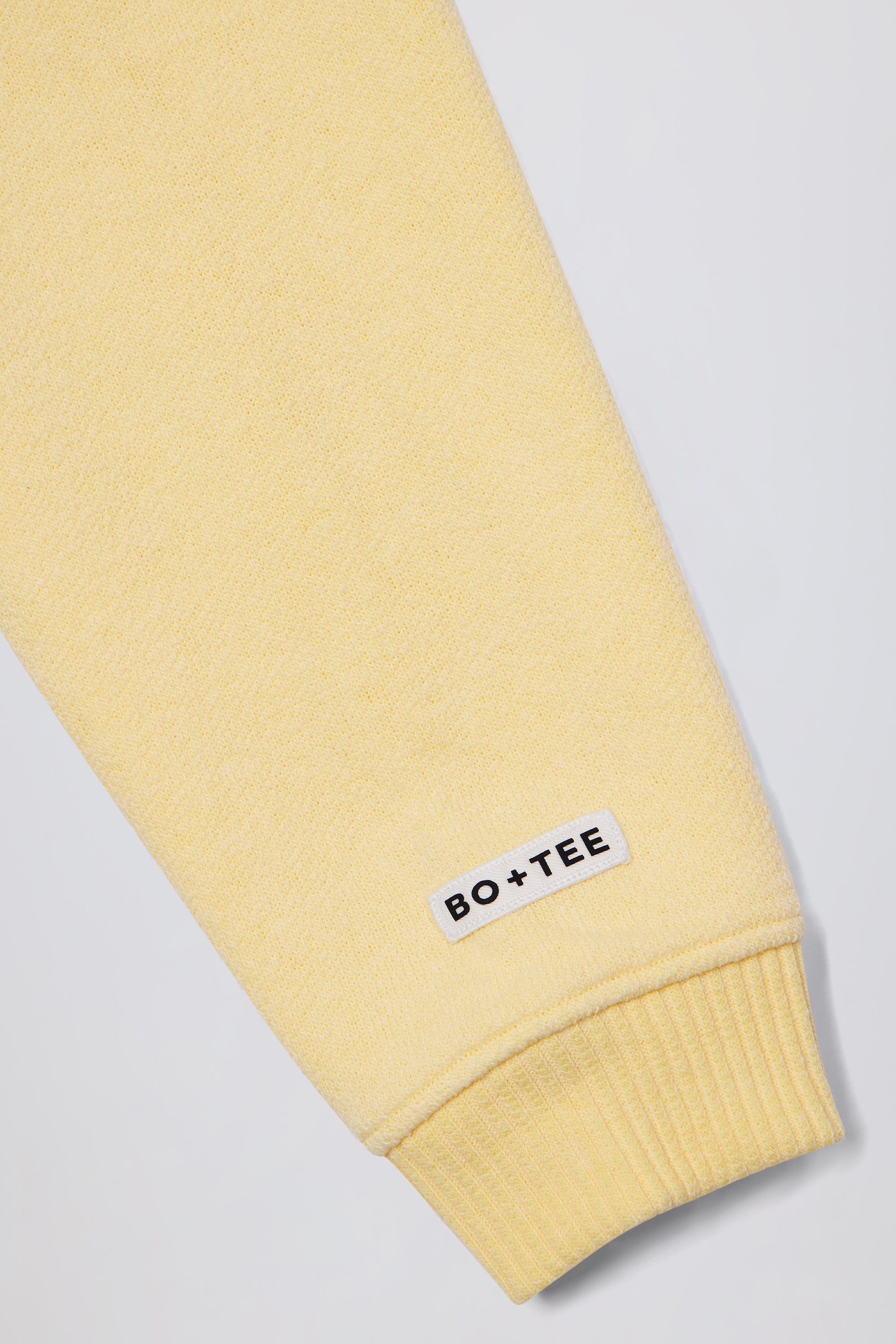 Terry Cotton Zip-Up Cropped Hoodie in Lemon