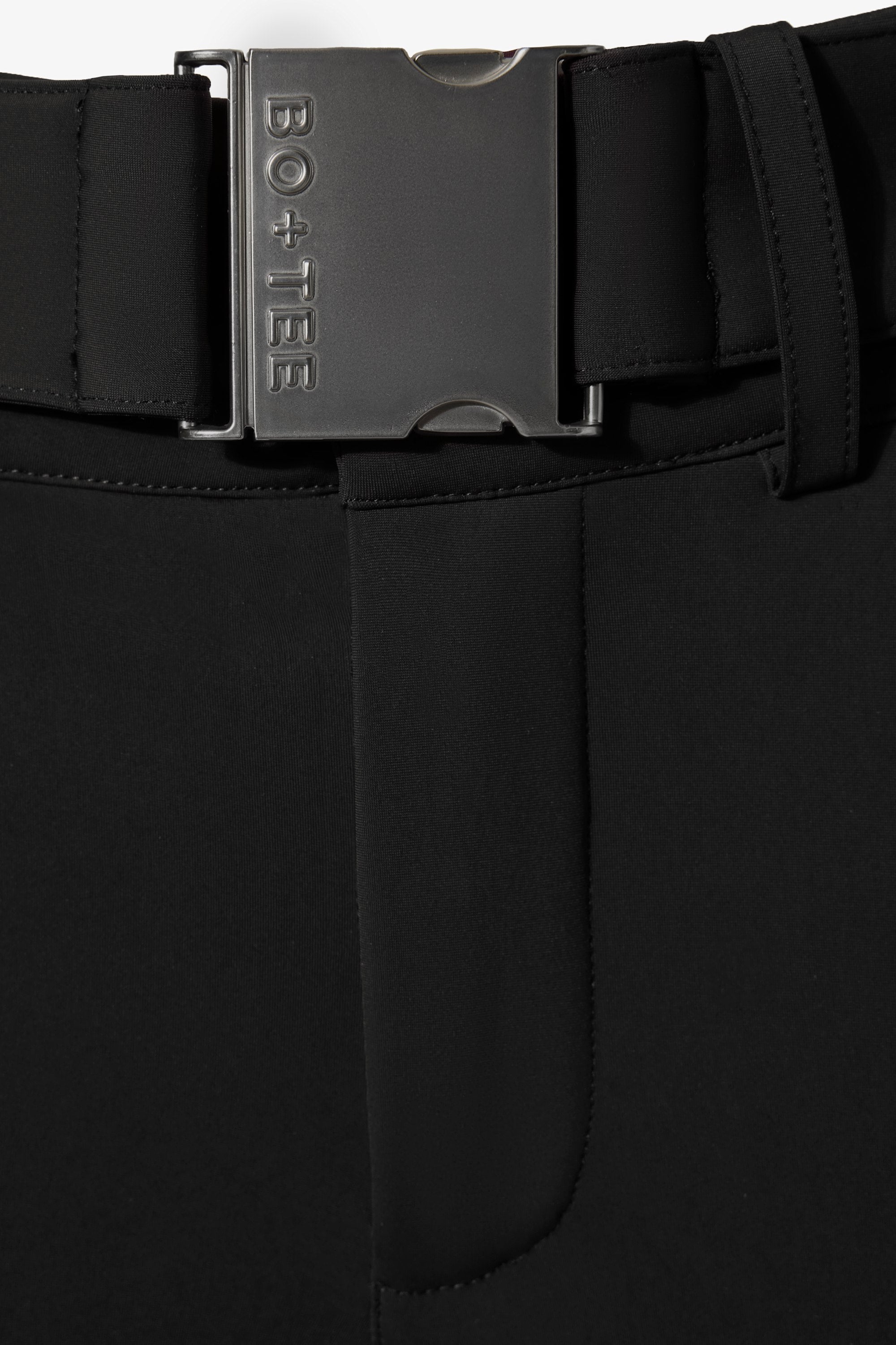 Waterproof Belted Ski Salopettes in Black