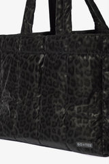 Waterproof Puffer Tote Bag in Black