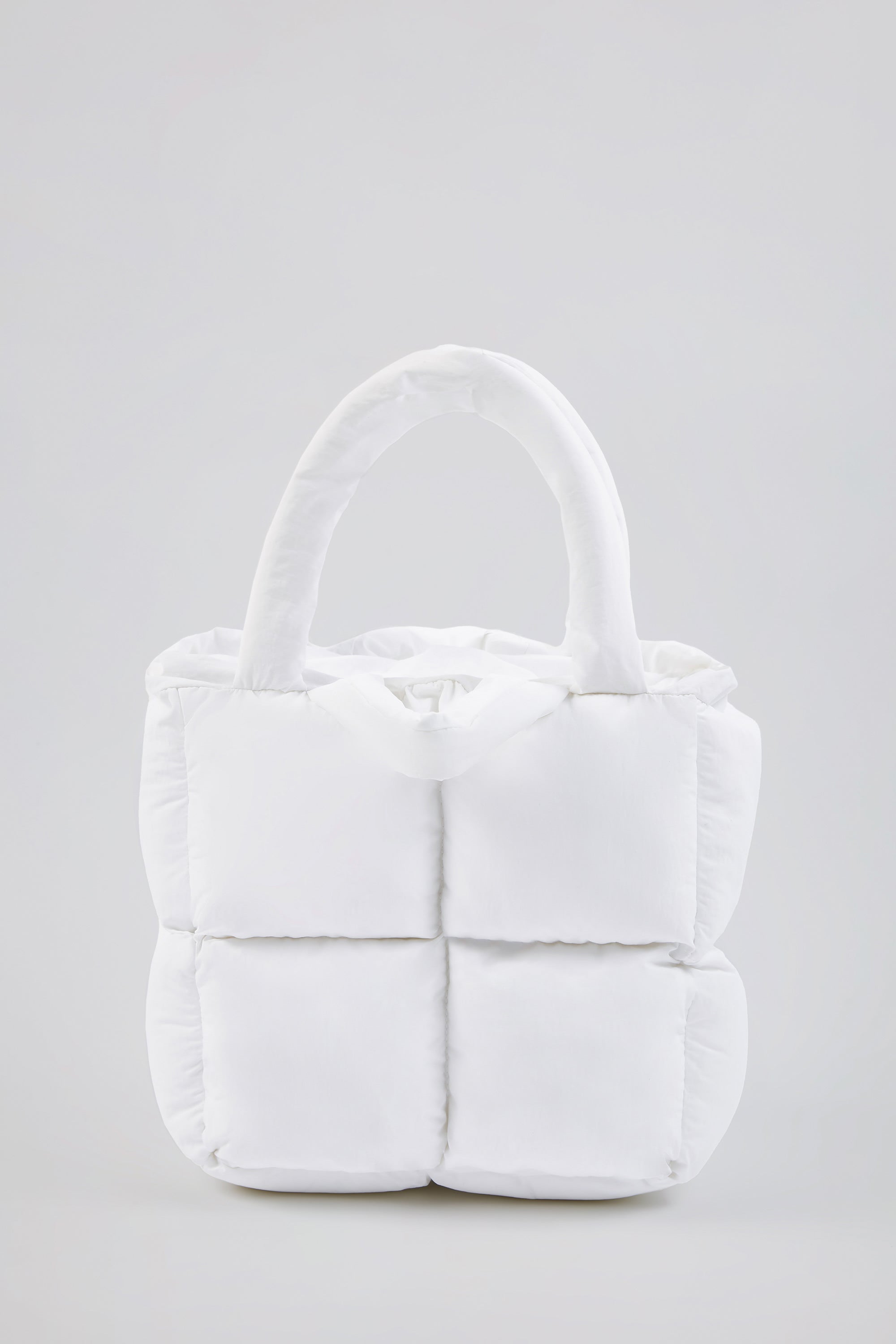 Quilted Puffer Bag in White