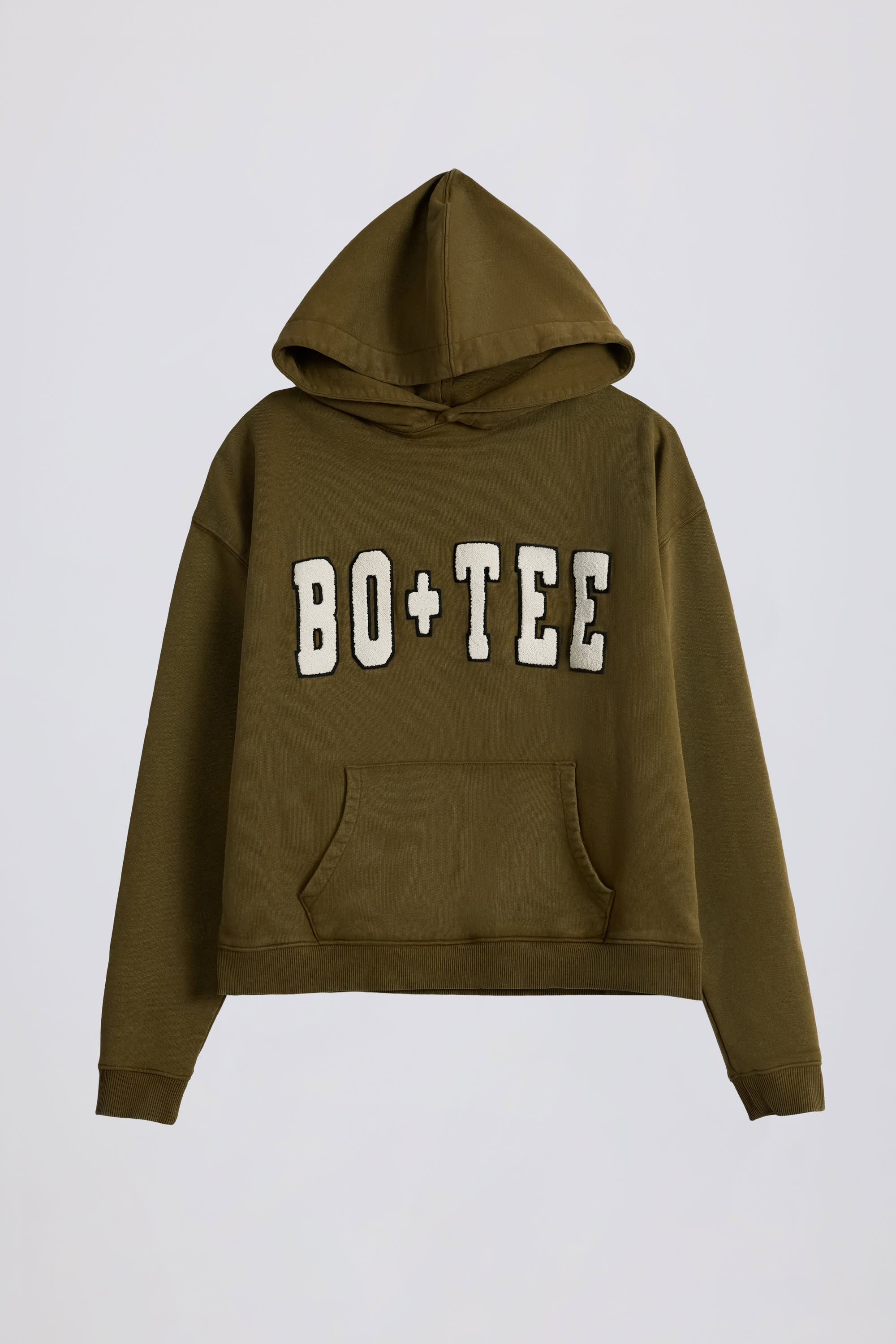 Soft Cotton Jersey Acid Wash Oversized Hoodie in Dark Green