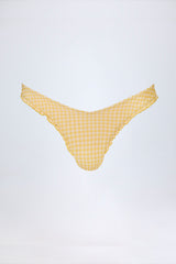 Ruffled Cheeky Bikini Bottoms in Yellow Gingham