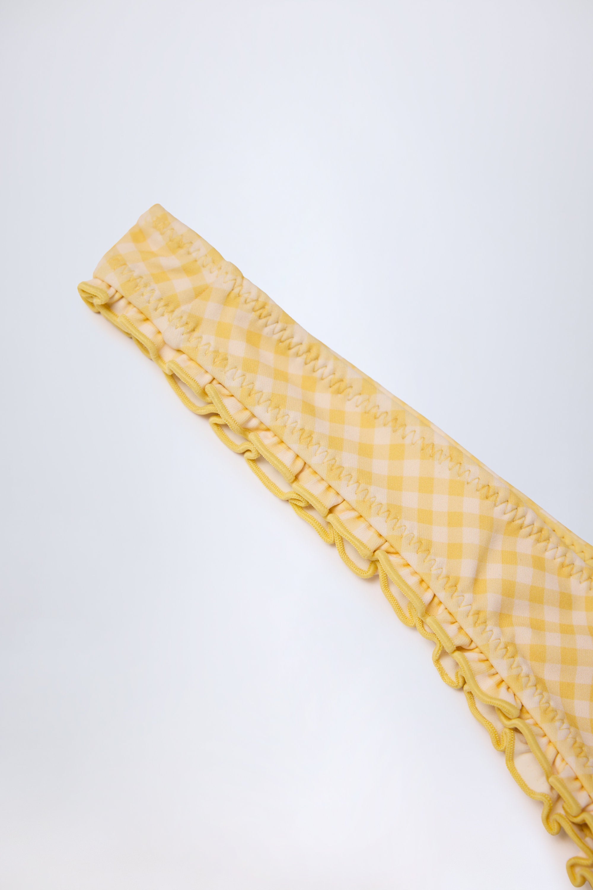 Ruffled Cheeky Bikini Bottoms in Yellow Gingham
