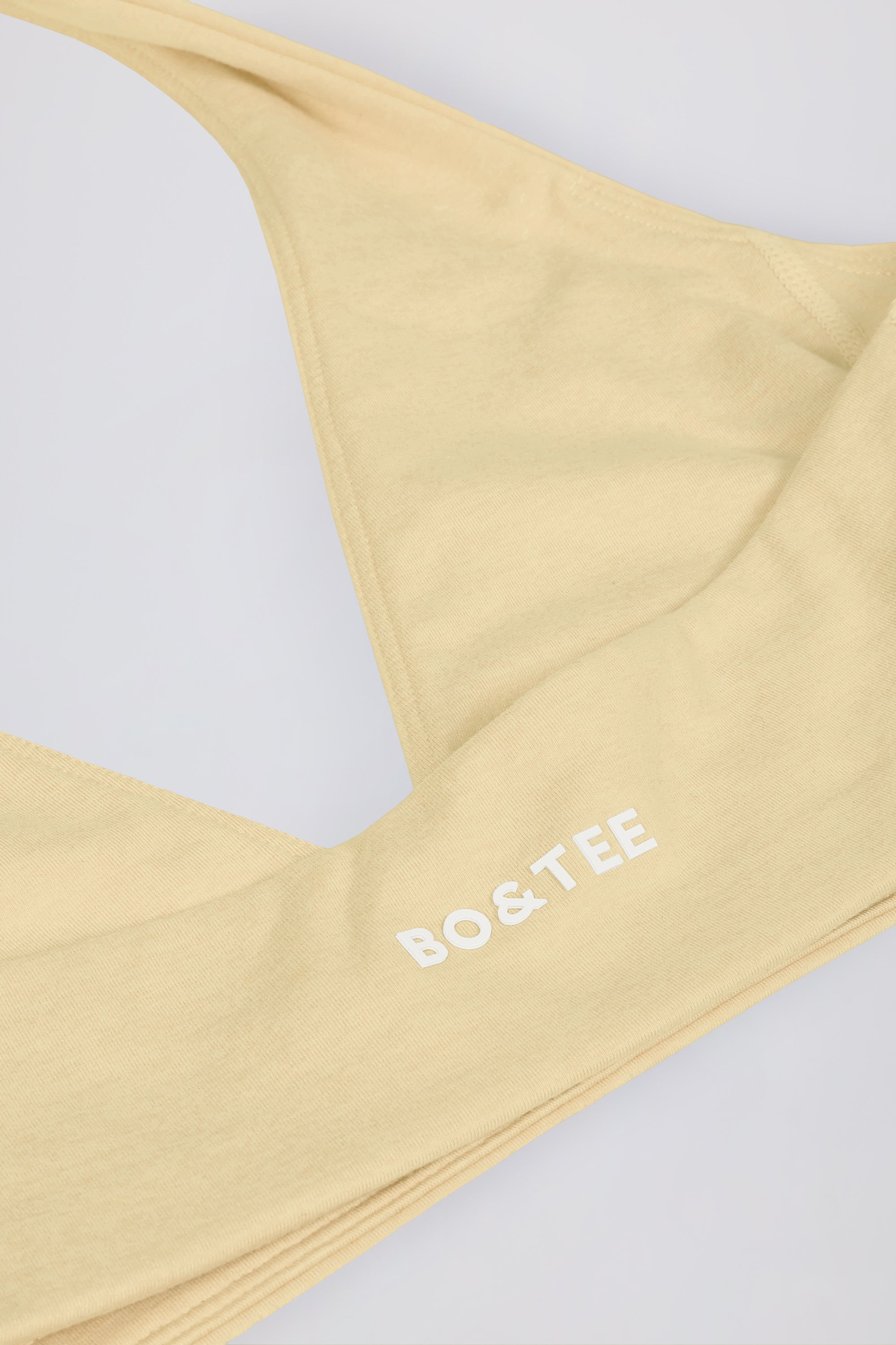 Brushed Jersey V-Neck Sports Bra in Lemon Marl