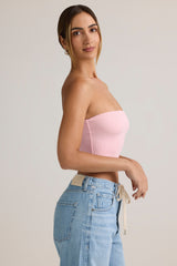 Modal Strapless Crop Top in Baby Pink