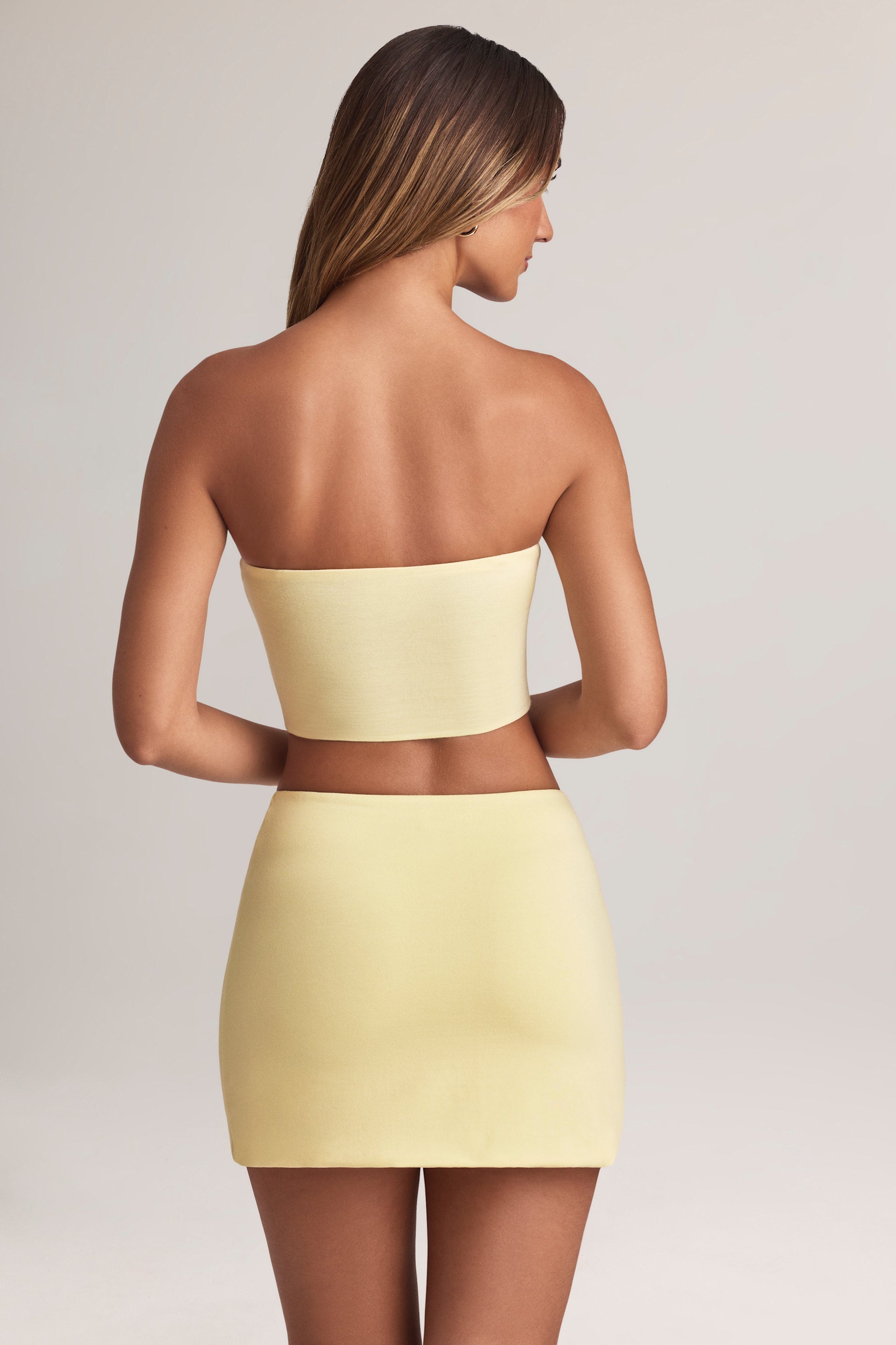 Modal Strapless Crop Top in Lemon Sherbet